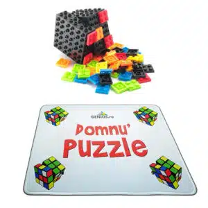 Pachet GENiOS START (Cub Profesional tip LEGO + Cubing Mat Domnu' Puzzle)
